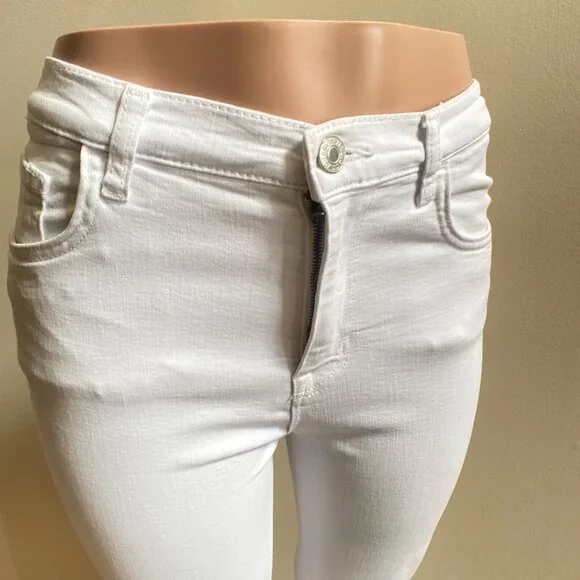 Current/Elliott Women's White Crop Flare Jeans, Size 28 - Picture 4 of 13